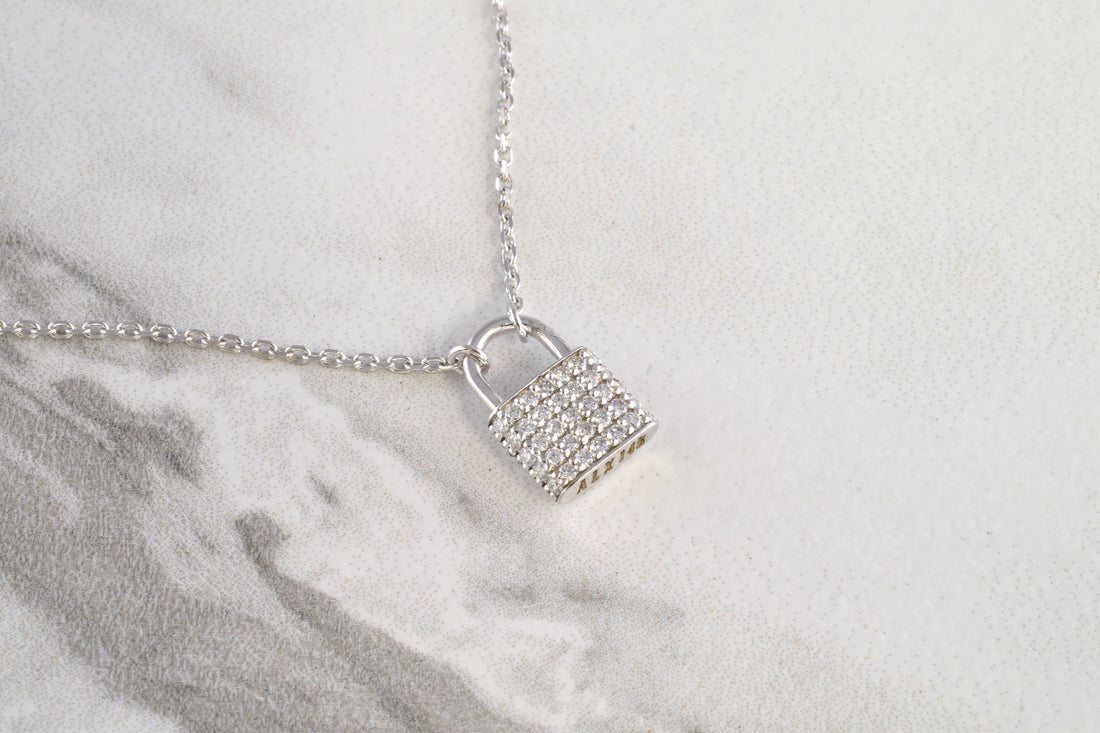 Tiny Diamond Lock Pendant