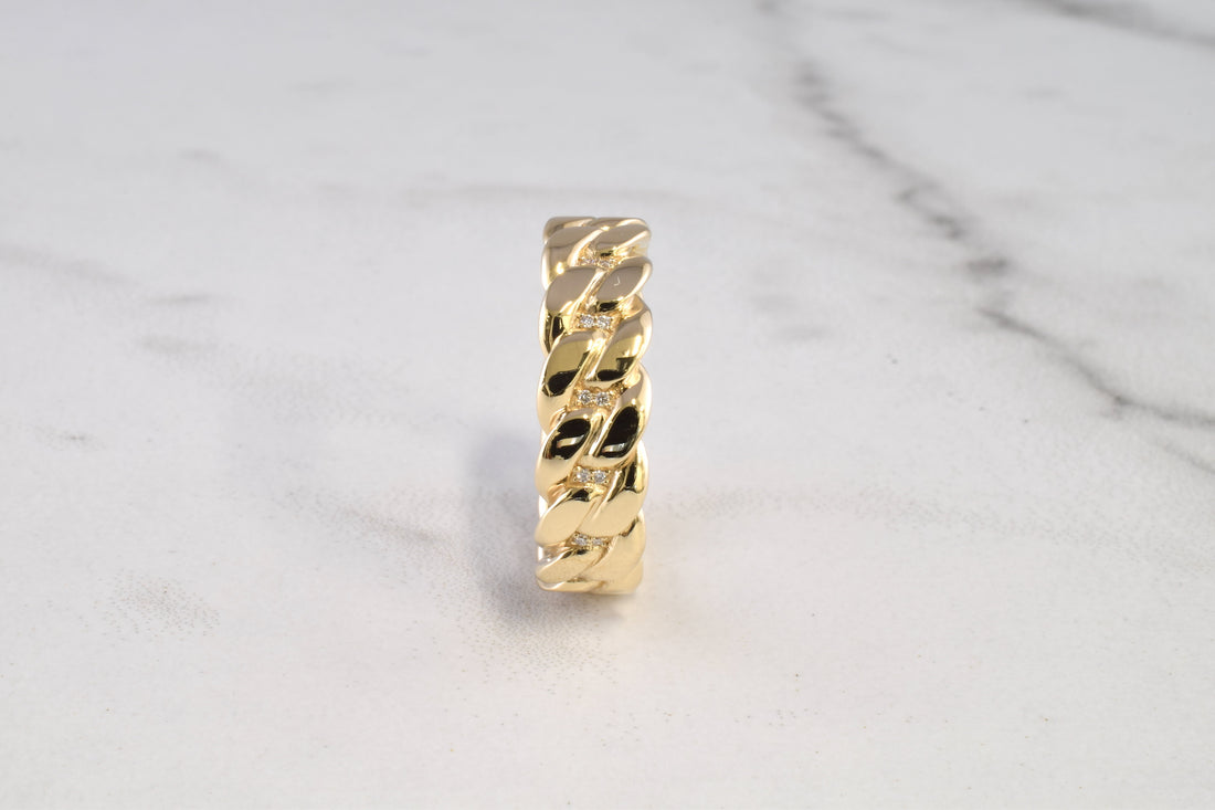 Hidden Diamond Cuban link ring